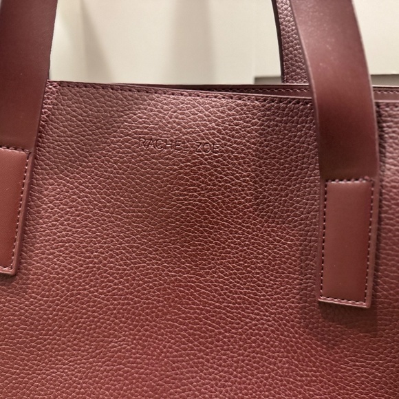 Rachel Zoe Burgundy Tote bag with small removable pouch - Picture 3 of 5